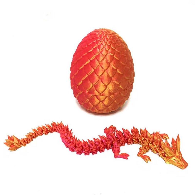 Room Decor 3D Printing Dragon Design Easter Decorations, 1 2 Counts Easter Basket Stuffers Dragon Ornaments with Dragon Egg Set, Summer Decor 2024 Decoration, Halloween Decor