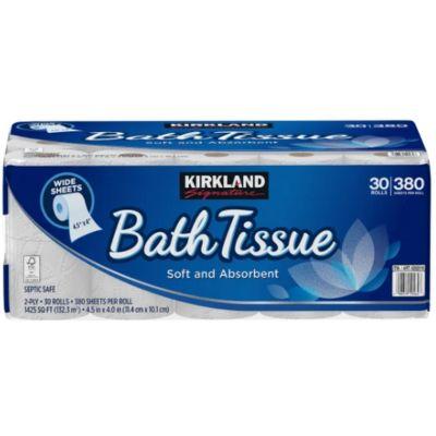 Kirkland Signature Bath Tissue, 2-Ply, 380 Sheets, 30 Rolls, New