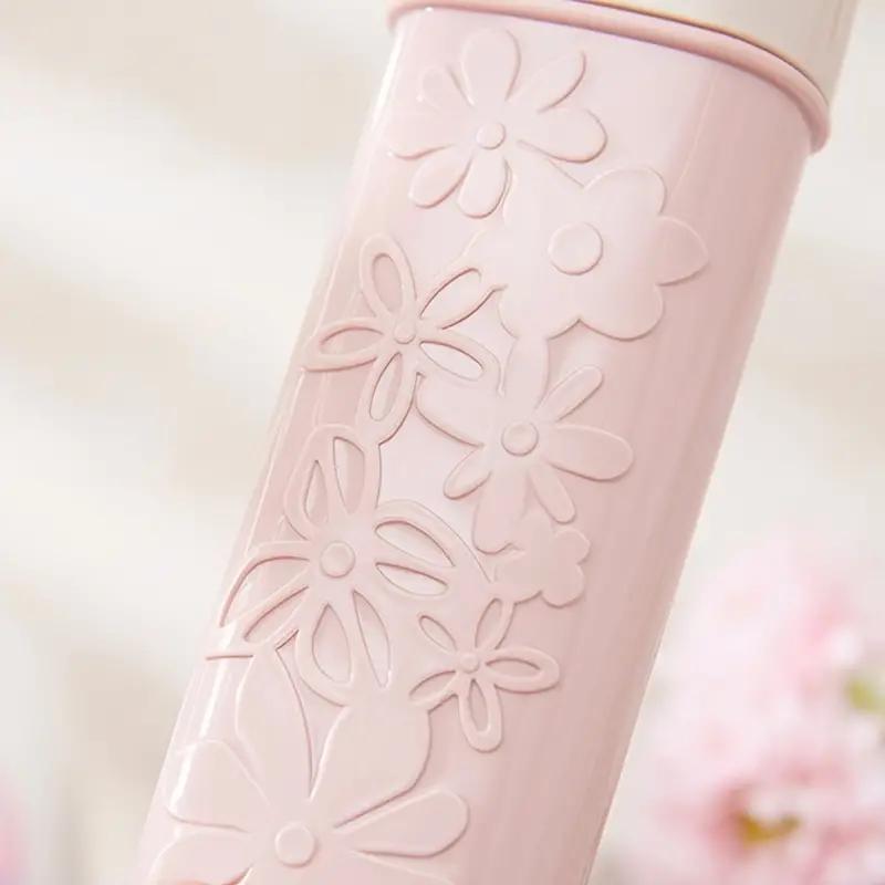 Random Color Flower Design Toothbrush Holder, 1 Count Portable Travel Toiletry Toothbrush Case With Lid, Bathroom Supplies For Home Travel, Teenager Gift