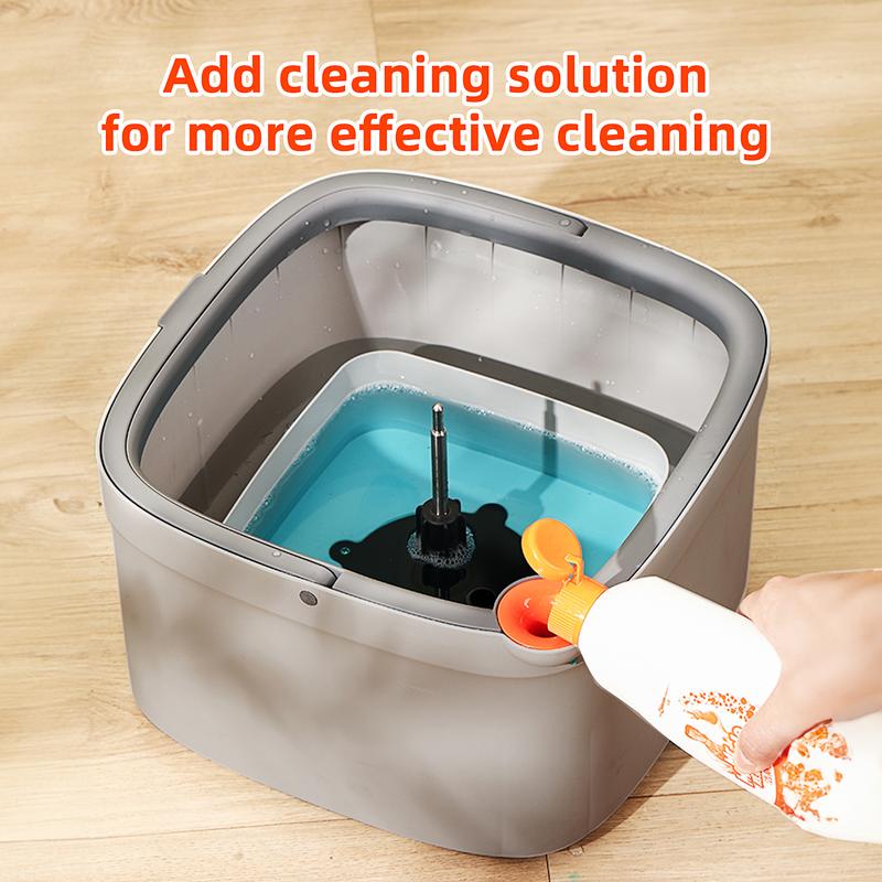 Viral Spin Mop and Bucket System, Includes Spin Mop, Dual Compartment Mop Bucket and Thick Washable Microfiber Mop Pads