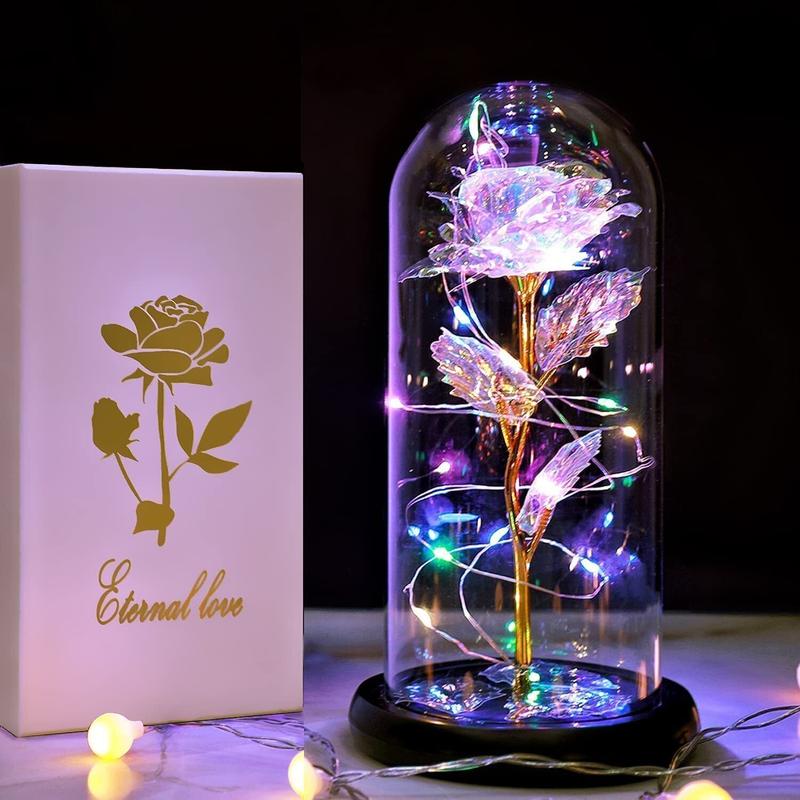 Rose Flowers Gifts for Women,Glass Dome Rose Gifts for Mom Wife Grandma,Birthday