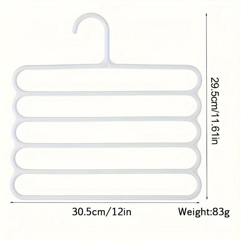 5 Layer Pants Hanger, 1 3 Counts Space Saving Durable Plastic Pants Hanger, Wardrobe Organizer for Jeans, Pants, Skirts and Scarves