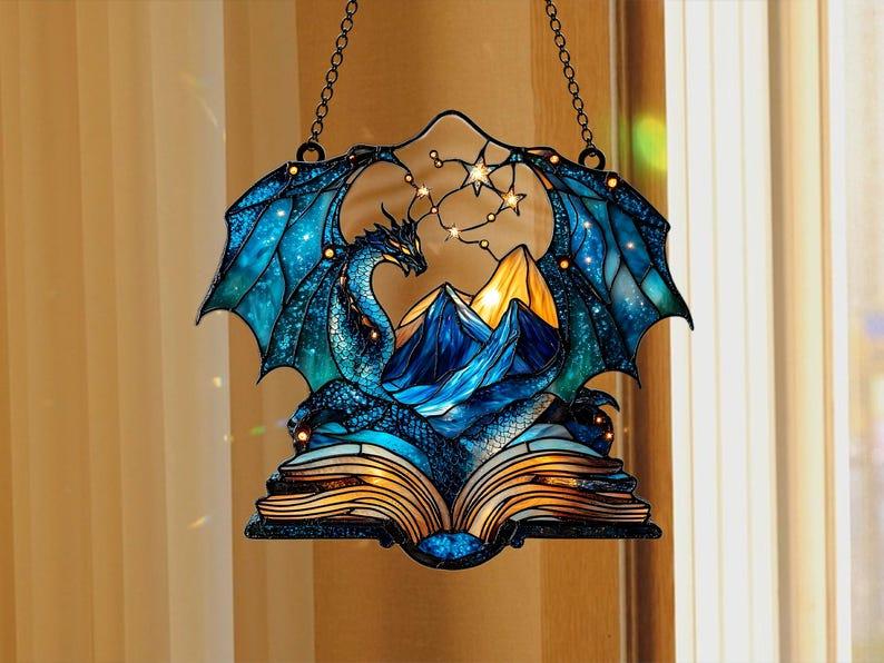 Night Court Acrylic Suncatcher, Fantasy Book Lover Window Hanging, Bookish Gift for Readers, Decorative Starlight Ornament, Home Decoration