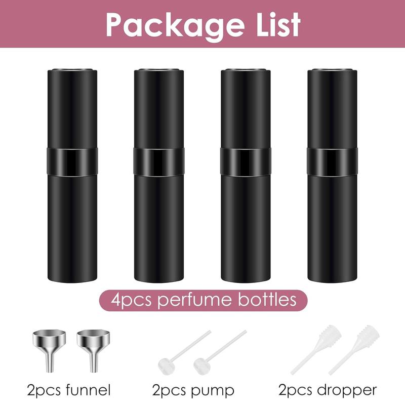 8ml Travel Perfume Atomizer Bottles Refillable, Mini Atomizer Sprayer for Perfume, Empty Travel Cologne Bottle Pocket Perfume Dispenser(4 Pack) Lightweight Organiser