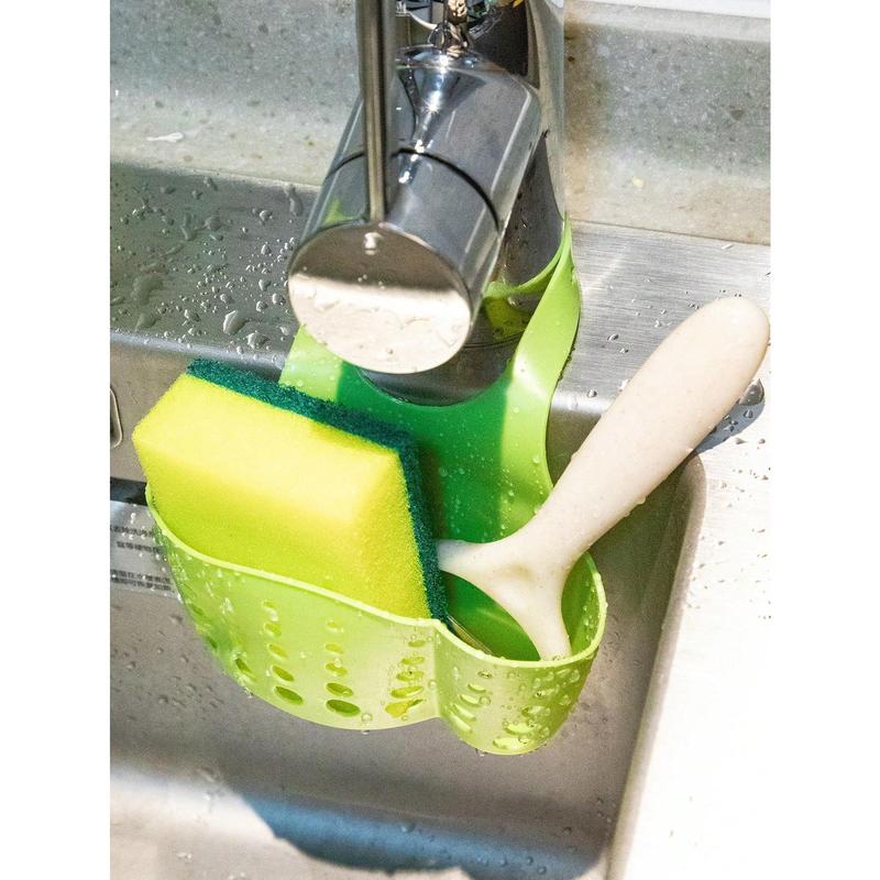 1pc Kitchen Portable Sink Sponge Holder, Rack Hanging Basket Shelf Baskets Drain Bag Strainer Organizer Bath Storage Gadget Tool