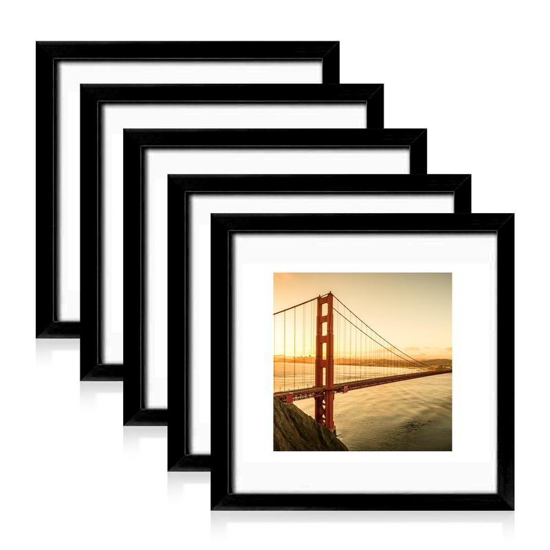 Picture Frame Set, 5 Counts set Photo Frame with Glass for Table Top & Wall Mounting, Home Decor for Living Room Bedroom