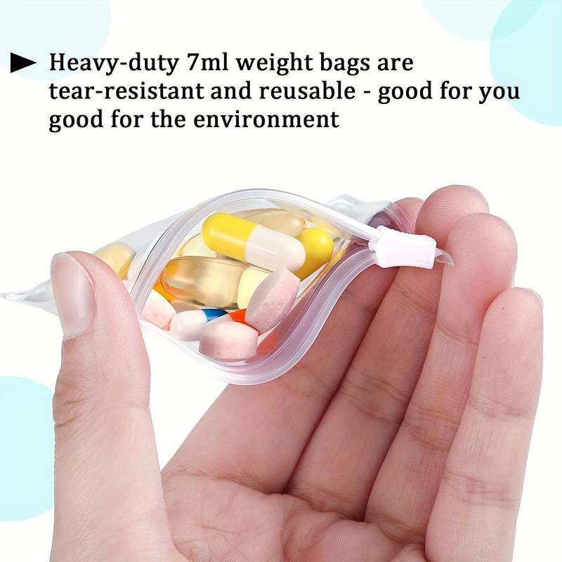 Clear Zipper Pill Storage Bag, 5 10pcs Reusable Pill Storage Bag, Self-sealing Pill Storage Organizer for Travel & Home