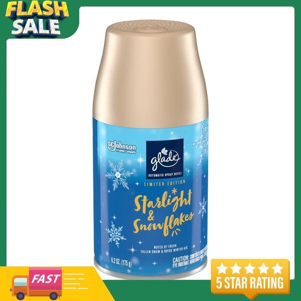 Glade Automatic Spray Refill, Air Freshener, Starlight & Snowflakes, Fragrance Infused with Essential Oils, 6.2 oz