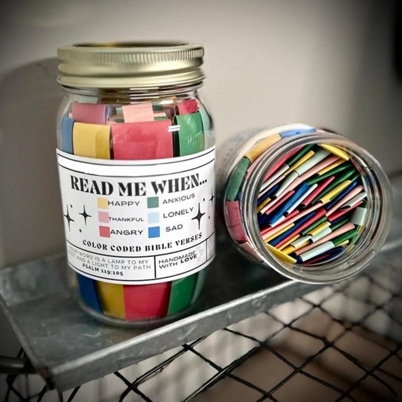 Bible Verses In Jar, 1 Count Jesus Scripture Jar, Color Coded Bible Verses Prayer Card, Christian Bible Gift, Boyfriend Gifts, Room Accessories