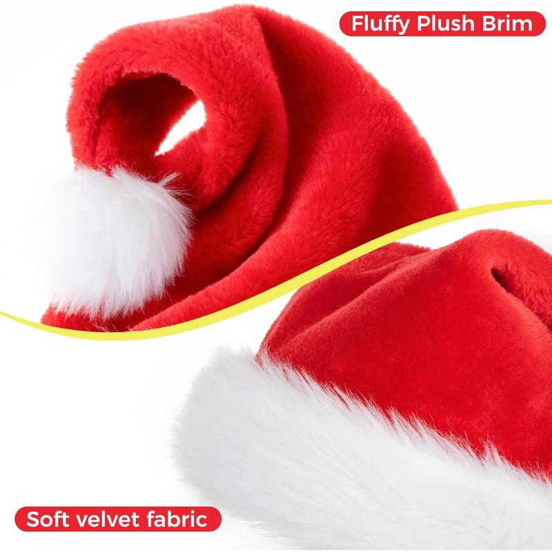 Christmas Hat Santa Hat Adult: Xmas Holiday Hat for Women and Men - Extra Thicken Classic Fur for Christmas New Year Festive Holiday Party Supplies