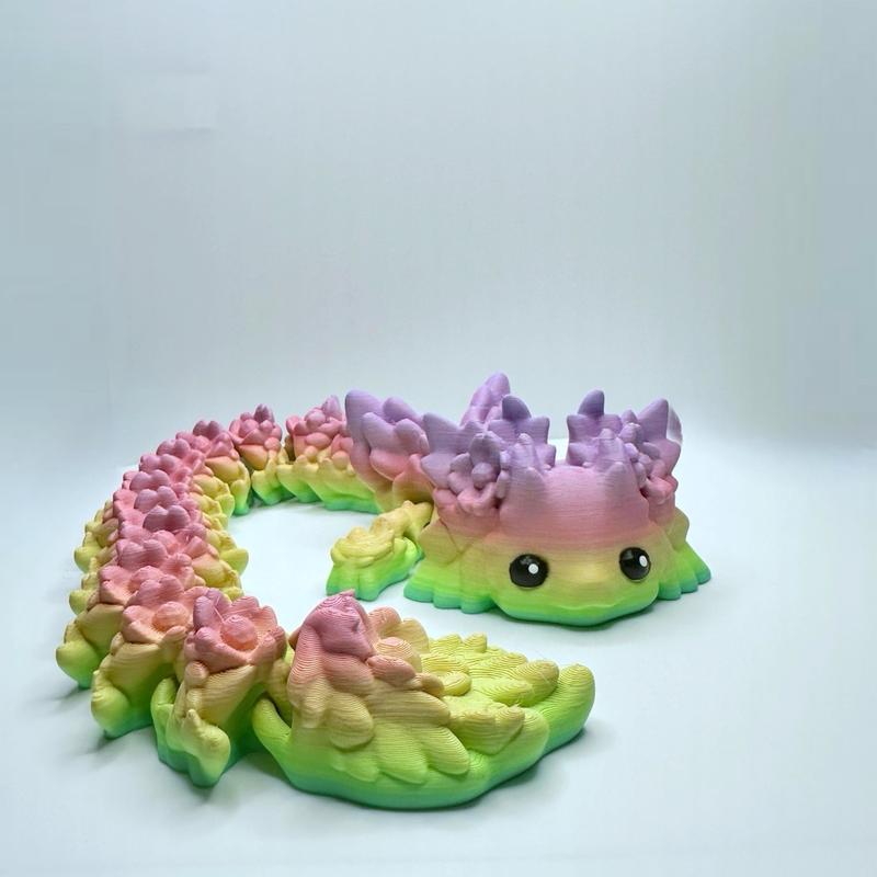 3D Printed Articulated Axolotl Dragon Figurine