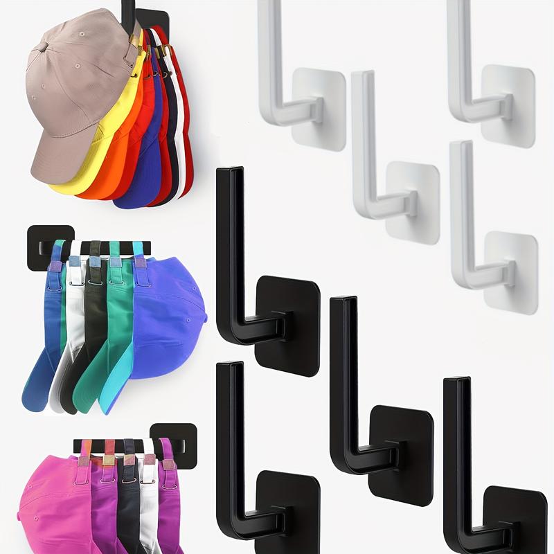 Adhesive Hooks For Wall, Adhesive Hooks For Wall, Space-Saving Entryway Organizer For Bathroom, Bedroom, Punch-Free, Hat Holder For Baseball Hats, Hat Waterproof Hat Storage Stick Scrunchies Holder Organizer