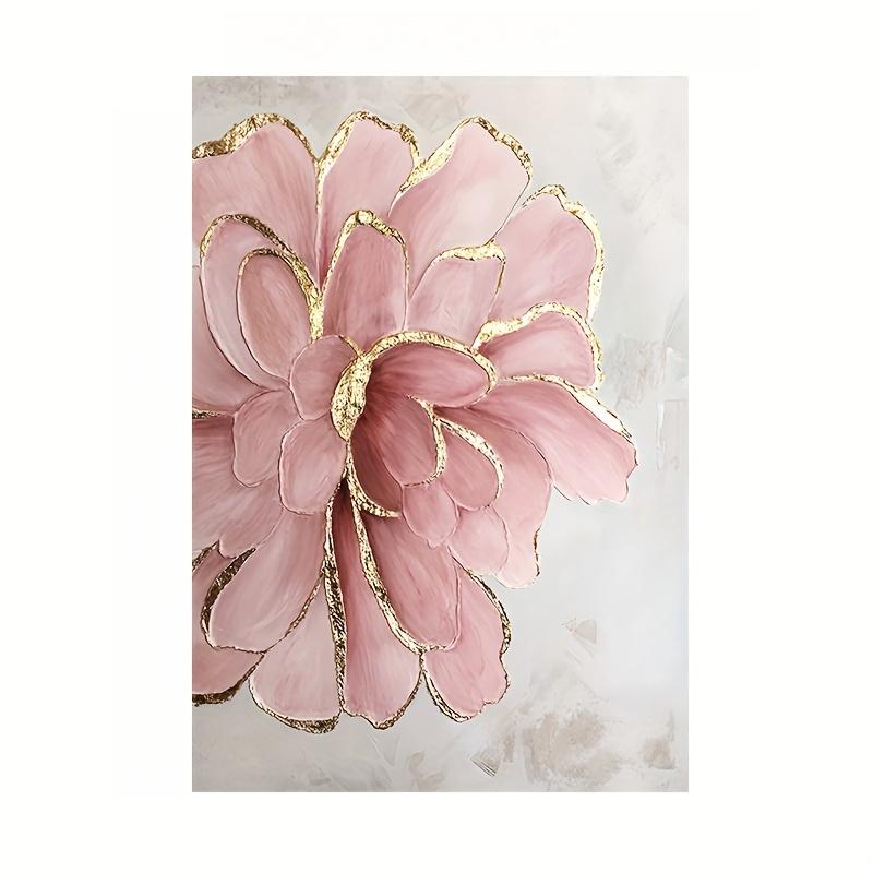 Pink Peony Flower Wall Art - Modern Canvas Print with Decoration,  Living Room and Hotel Decoration, Wall-Hung Print Decorations,Frameless