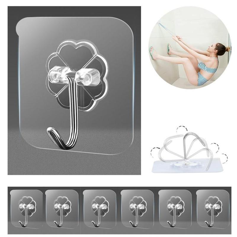 Transparent Sticky Hooks, 12pcs Heavy Duty Clear Waterproof Self Adhesive Hook, Key Hook, Durable and Versatile Utility Hooks