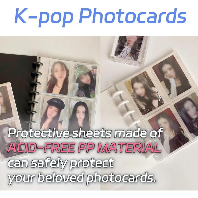 2 Pack K-Pop Photocard Binder, 40 Inner Page, 3-Inch Photo Card Holder Book, 2 x 20 inner pages, 2 x 80 pockets, display up to 320 photos, idol album, Black&White