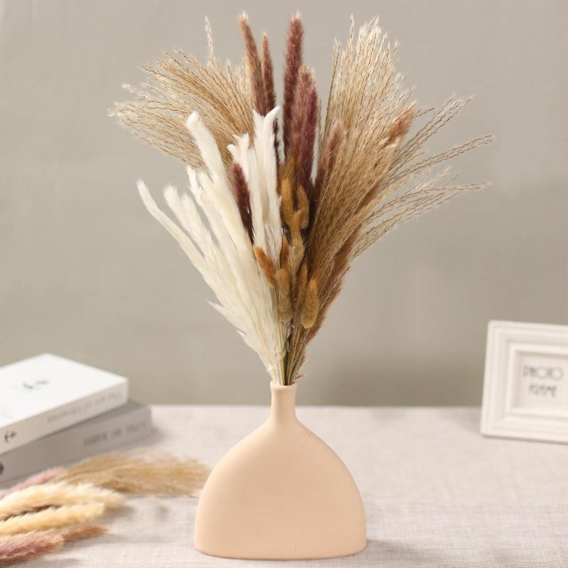 Artificial Reed Bouquet, 100pcs Colorful Faux Flower Bouquet, Bohemian Fake Reed for Wedding Birthday Festival Party Decoration [without Vase]