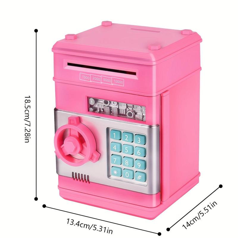 Saving Challenge Piggy Bank Fun Toys for Boys, 1 Count Automatic Coin Deposit Box, Summer Saving Money Challenge Piggy Bank, Safe Box for Money, Electronic Coin Bank without Battery, Creative Gifts for Boys & Girls