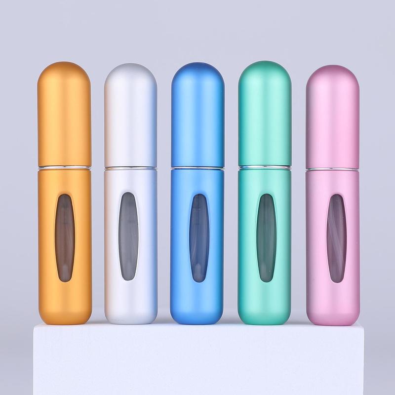 Portable Mini Perfumes Bottles, 5pcs Refillable Spray Bottles, Travel Perfume Atomizers, Portable Travel Spray Bottles, Empty Cosmetic Bottles For Perfume