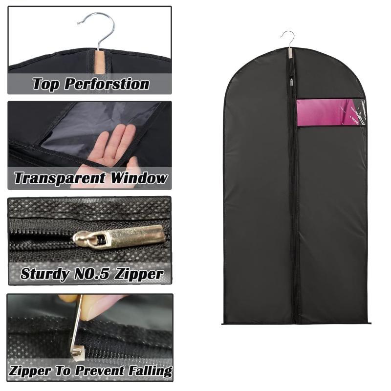 Clothes Cover Bag, 5 Counts Dustproof Clothes Cover for Shirts & Suits & Dresses, Portable Clothes Storage Bag for Home Bedroom & Wardrobe & Closet