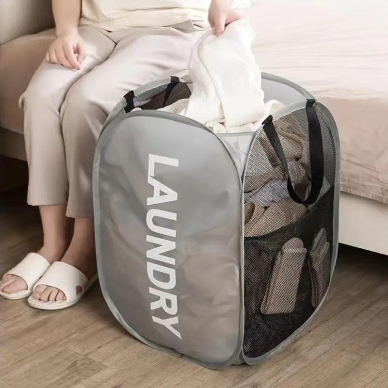 Foldable Laundry Basket, 1 Count Portable Large Capacity Dirty Clothes Basket, Clothes Storage Basket, Home Organizer for Bedroom, Bathroom, Dormitory