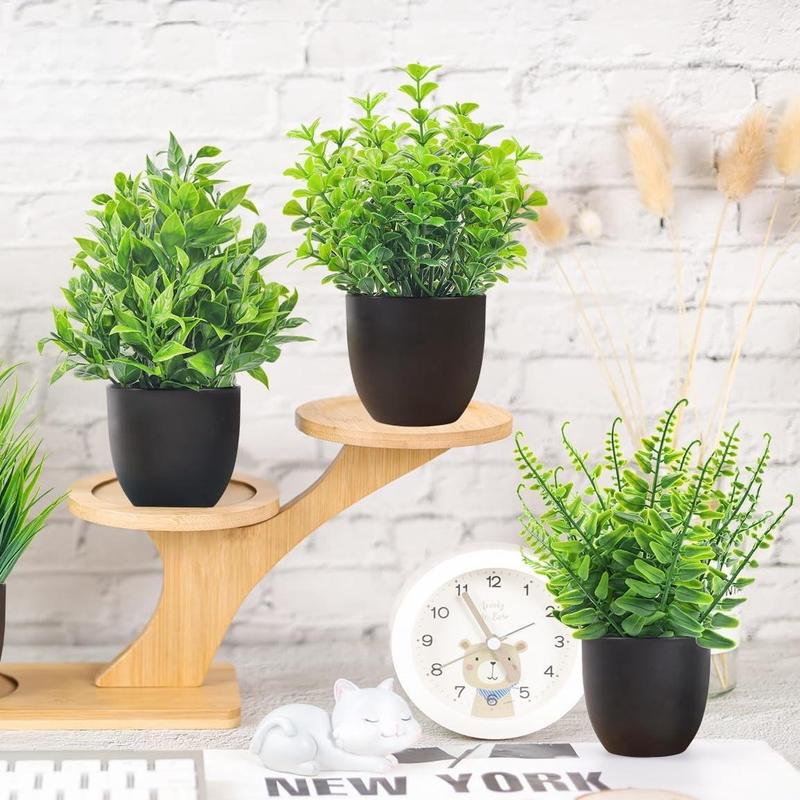 Artificial Potted Plant, 4 Counts set Fake Potted Plant, Faux Decorative Indoor Plant for Home Office Desktop Decor, Home Decor Supplies