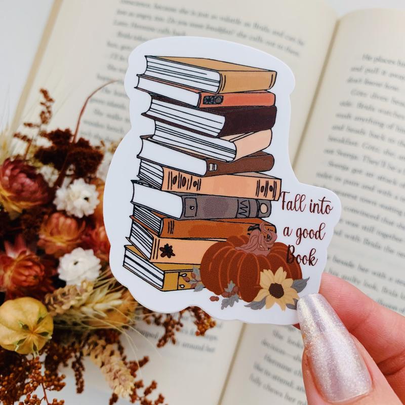 Fall Book lover sticker