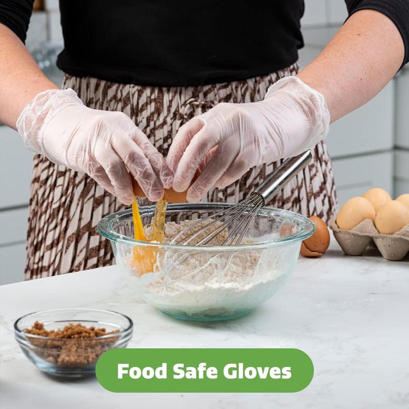 [100 Count Gloves, Powder Free, Latex Free, Clear Gloves for Cooking and cleaning