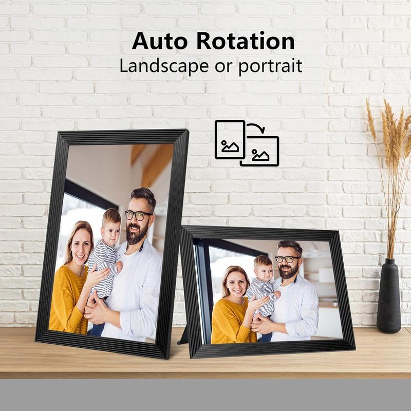 32GB 10.1 inch WiFi Digital Photo Frame 1280 * 800 IPS Touch Screen Share Moments via App from Anywhere, Support Mirco SD Card Extend Storage, Auto-Rotate