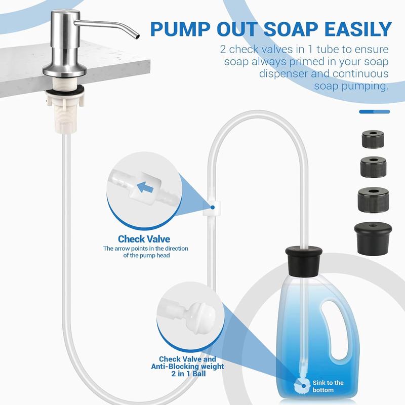 Kitchen Gadgets Home Hack Dish Soap Dispenser for Kitchen Sink and Tube Kit, 47