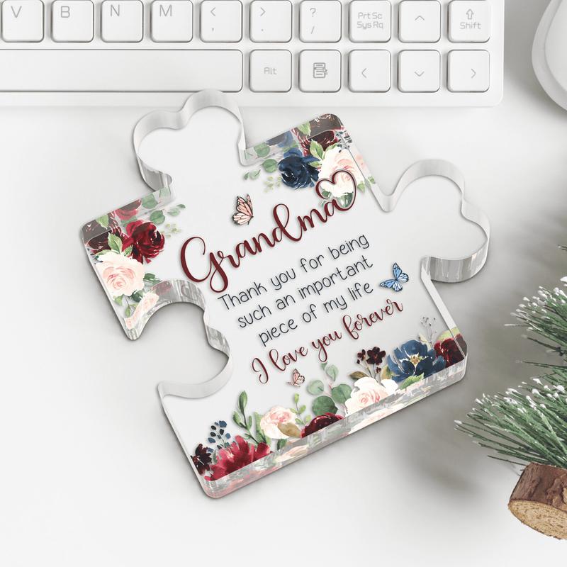 Grandma Gifts - Christmas Gifts for Grandma, Grandma Christmas Gifts - Birthday Gifts for Grandma, Grandma Birthday Gifts - Grandmother Gifts, Gigi Gifts, Nana Gifts - Acrylic Puzzle Piece Plaque