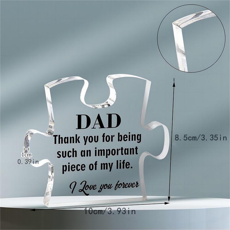 Acrylic Puzzle Design Desktop Ornament, Creative Festival Birthday Gift for Father, Summer Gift