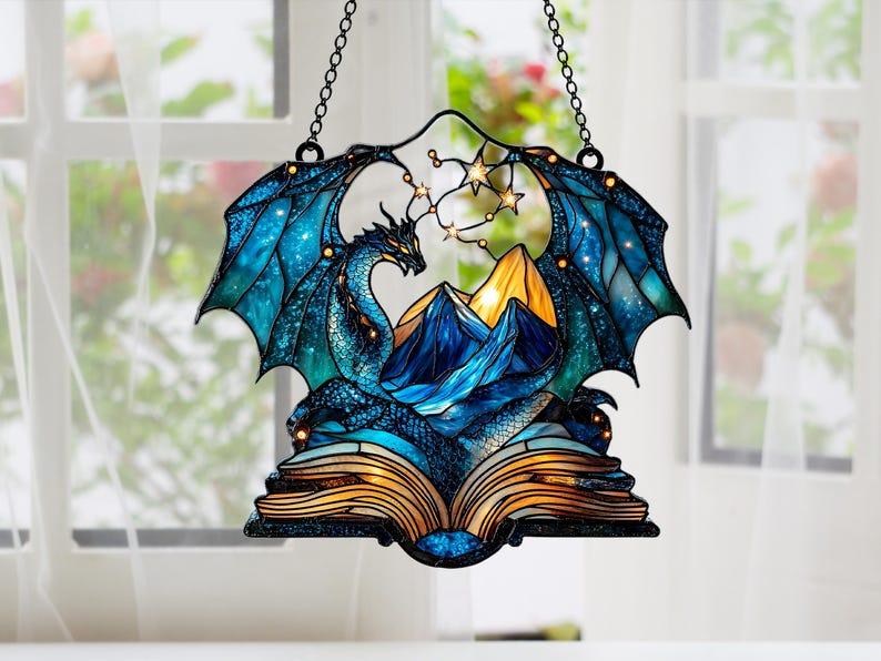 Night Court Acrylic Suncatcher, Fantasy Book Lover Window Hanging, Bookish Gift for Readers, Decorative Starlight Ornament, Home Decoration