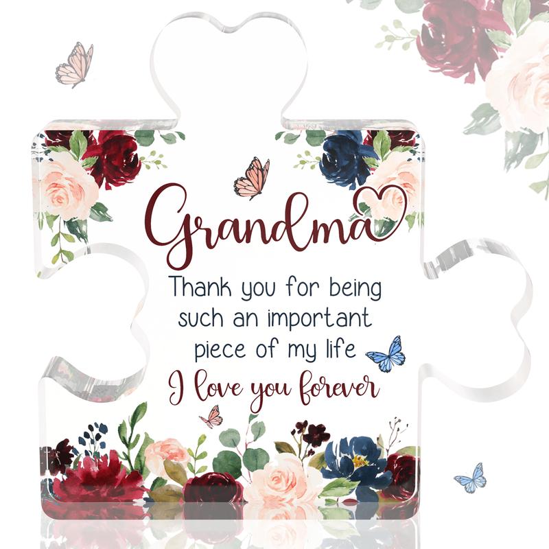 Grandma Gifts - Christmas Gifts for Grandma, Grandma Christmas Gifts - Birthday Gifts for Grandma, Grandma Birthday Gifts - Grandmother Gifts, Gigi Gifts, Nana Gifts - Acrylic Puzzle Piece Plaque