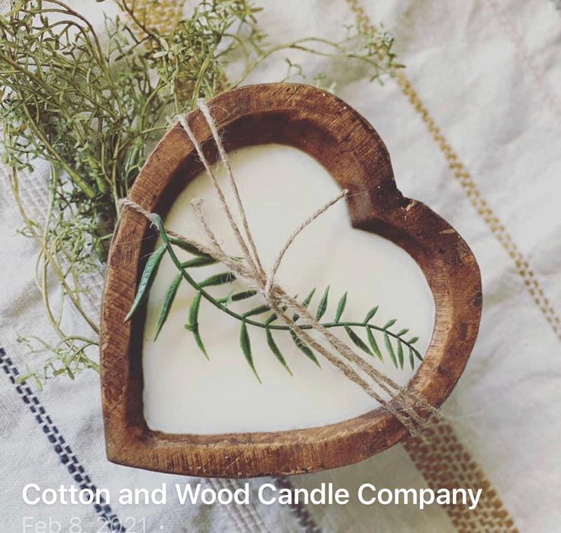 Wood Dough Bowl Candle