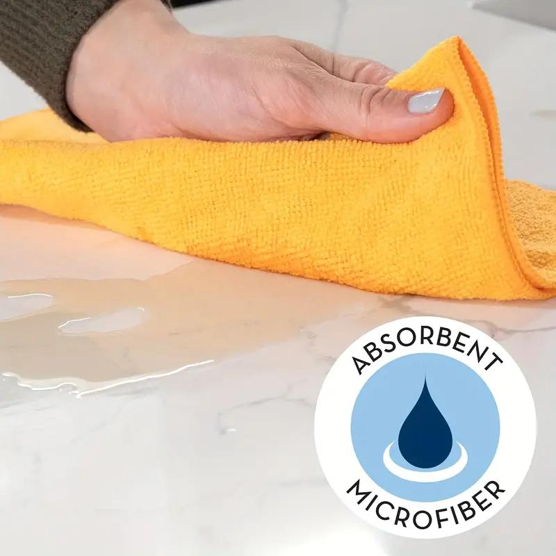 5-Pack Multi-Purpose Microfiber Cloths - Streak-Free, Super Absorbent - Great for Kitchen and Bathroom Surfaces linoleum floor temple  aprons mopcleaner square spinmop