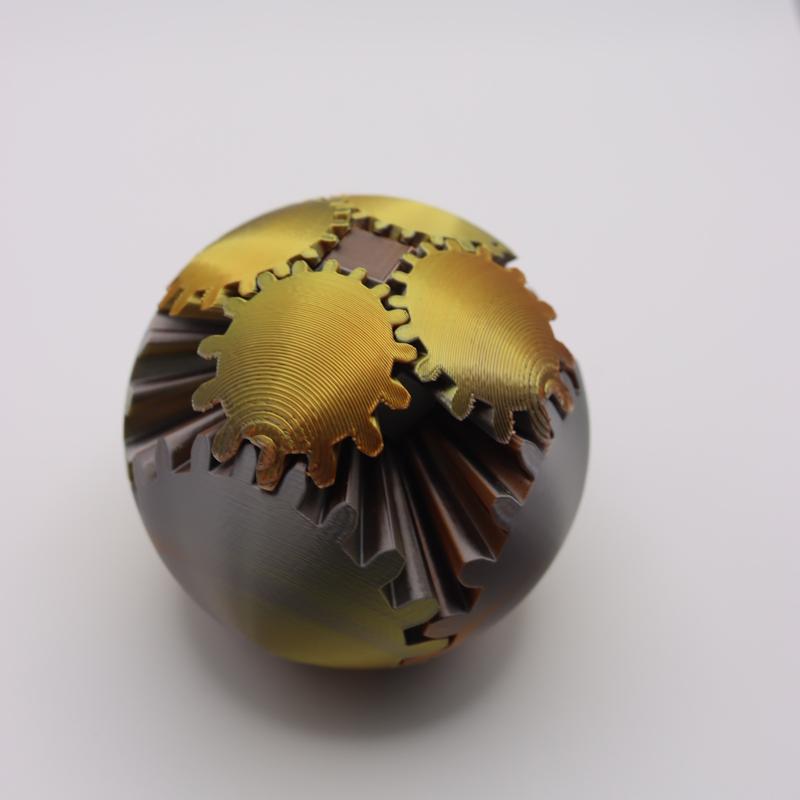 3D Printed - Mini Mechanical Gear Ball Figure