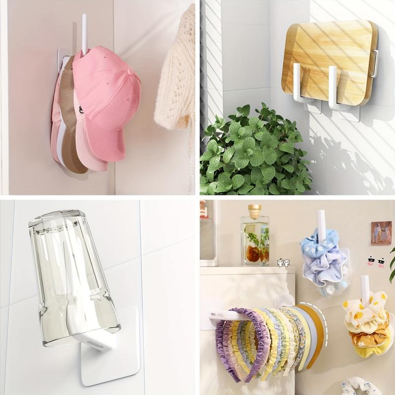 Adhesive Hooks For Wall, Adhesive Hooks For Wall, Space-Saving Entryway Organizer For Bathroom, Bedroom, Punch-Free, Hat Holder For Baseball Hats, Hat Waterproof Hat Storage Stick Scrunchies Holder Organizer