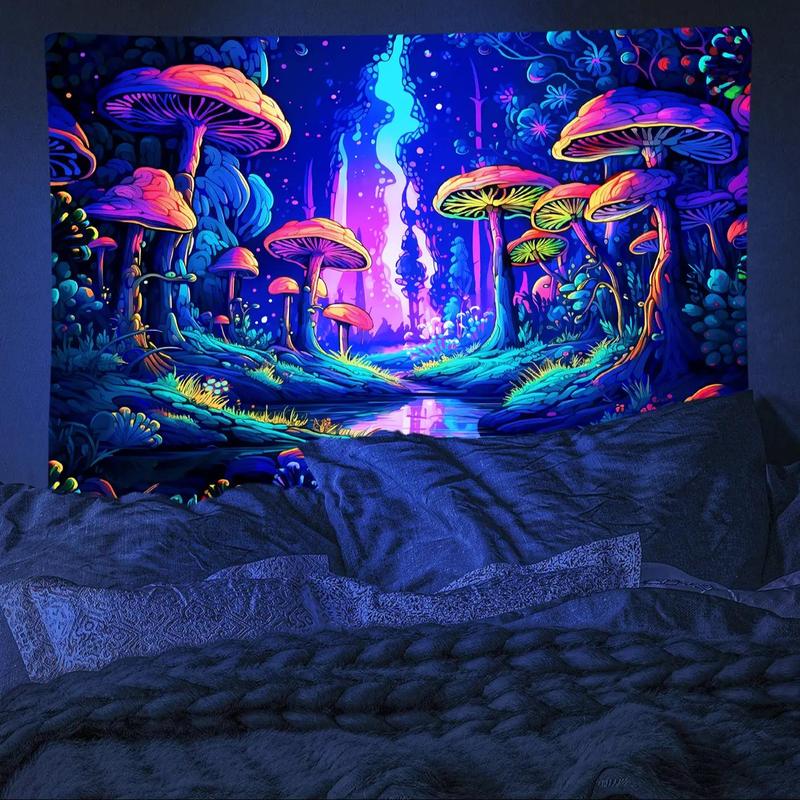 Fantasy Cloud Pattern Tapestry, UV Reactive Fluorescent Tapestry, Wall Hanging Decor for Home Living Room Bedroom Dormitory, Room Decor, Summer Fathers Day Gift