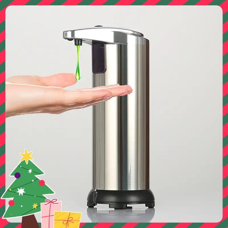 Automatic Soap Dispenser, 1 Count Battery Powered Touchless 3-level Adjustable Hand Sanitizer Dispenser, Stainless Steel Liquid Soap Dispenser for Hospital, Hotel, Kitchen, Bathroom(without Battery)