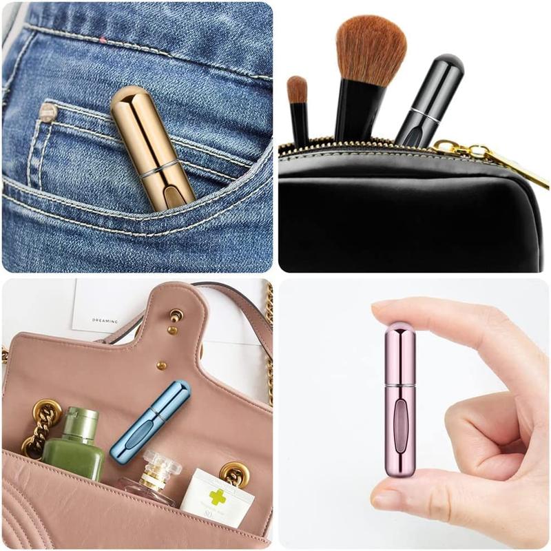 Portable Mini Perfumes Bottles, 5pcs Refillable Spray Bottles, Travel Perfume Atomizers, Portable Travel Spray Bottles, Empty Cosmetic Bottles For Perfume