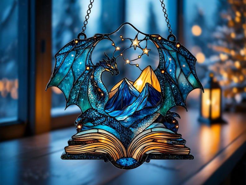 Night Court Acrylic Suncatcher, Fantasy Book Lover Window Hanging, Bookish Gift for Readers, Decorative Starlight Ornament, Home Decoration