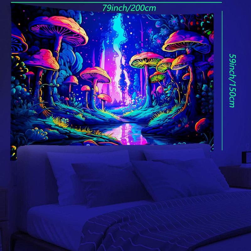 Fantasy Cloud Pattern Tapestry, UV Reactive Fluorescent Tapestry, Wall Hanging Decor for Home Living Room Bedroom Dormitory, Room Decor, Summer Fathers Day Gift