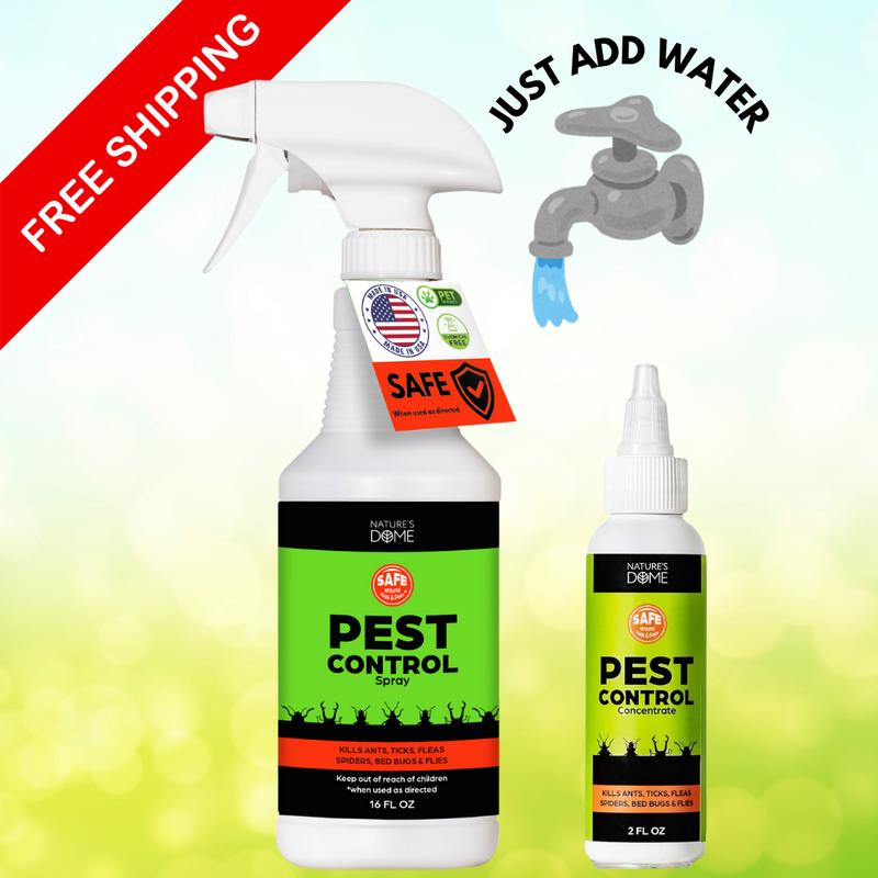 Nature's Dome 16 oz DIY Pest Control Spray Kit - Just Add Water, Essential Oils, Includes Bottle & Concentrate - Safe for Pets & Kids, Indoor Outdoor Use