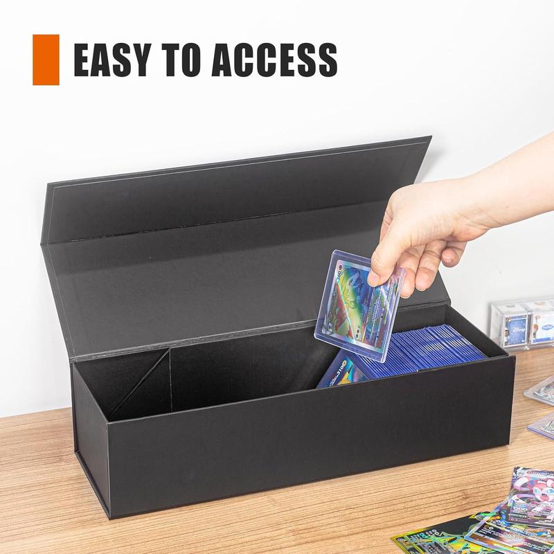 Trading Card Storage Box, Card Organiser with Magnetic Lid, Baseball Card Storage Box, Top-loading Storage Box, Playing Card Case. Waterproof.