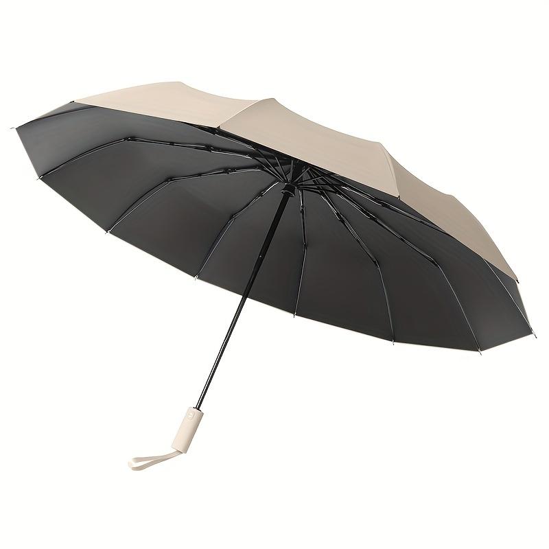 12-Rib Automatic Folding Umbrella - Storm-Defying, Super Waterproof, Sun & Rain Dual-Use, Advanced UV Protection, Extra-Sturdy Windproof Frame