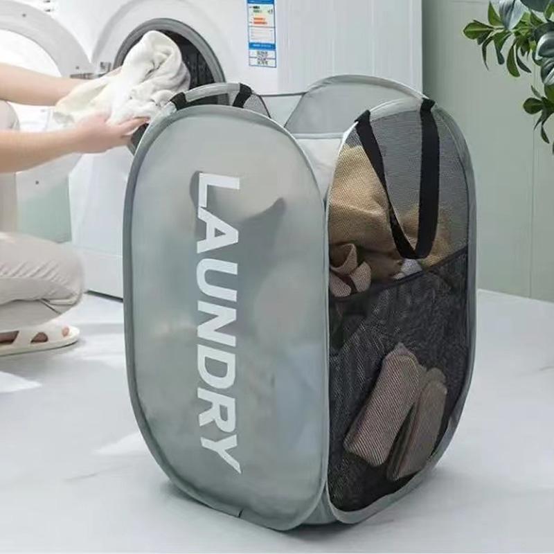 Foldable Laundry Basket, 1 Count Portable Large Capacity Dirty Clothes Basket, Clothes Storage Basket, Home Organizer for Bedroom, Bathroom, Dormitory