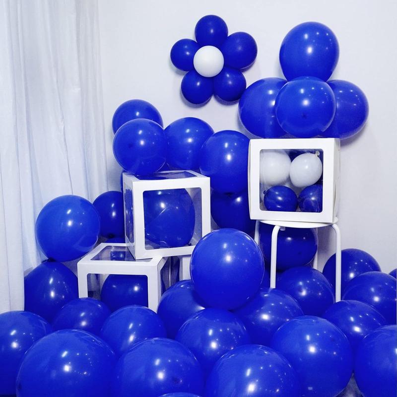 Royal Blue Balloons 12 inch, 50 Pack Royal Blue Latex Party Balloons for Birthday Graduation Baseball Wedding Party Decorations (with Blue Ribbon)