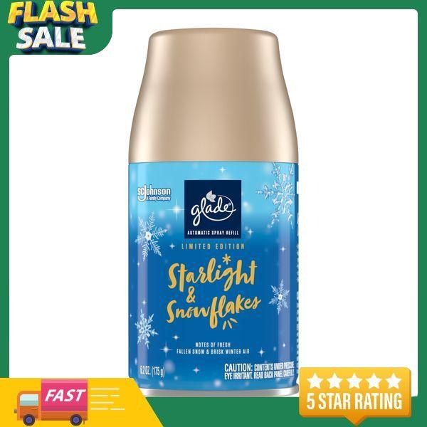 Glade Automatic Spray Refill, Air Freshener, Starlight & Snowflakes, Fragrance Infused with Essential Oils, 6.2 oz