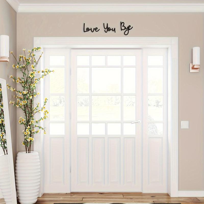 Boho-chic Love You Bye Pattern Wooden Sign, 1 Count Reusable Wall Art with Adhesive Tape, Wall Decor for Home Living Room Bedroom