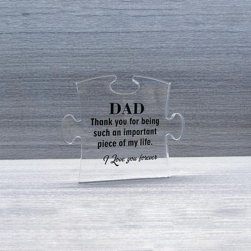 Acrylic Puzzle Design Desktop Ornament, Creative Festival Birthday Gift for Father, Summer Gift